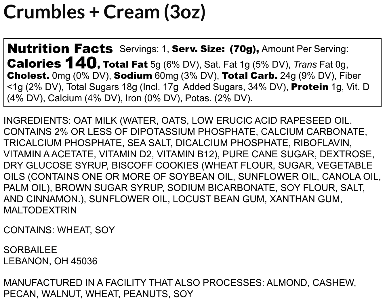 Crumbles + Cream - Sorbailee - Taxley